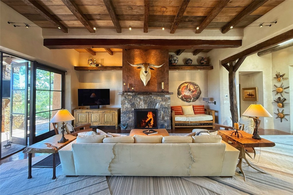 large great room with southwestern decor