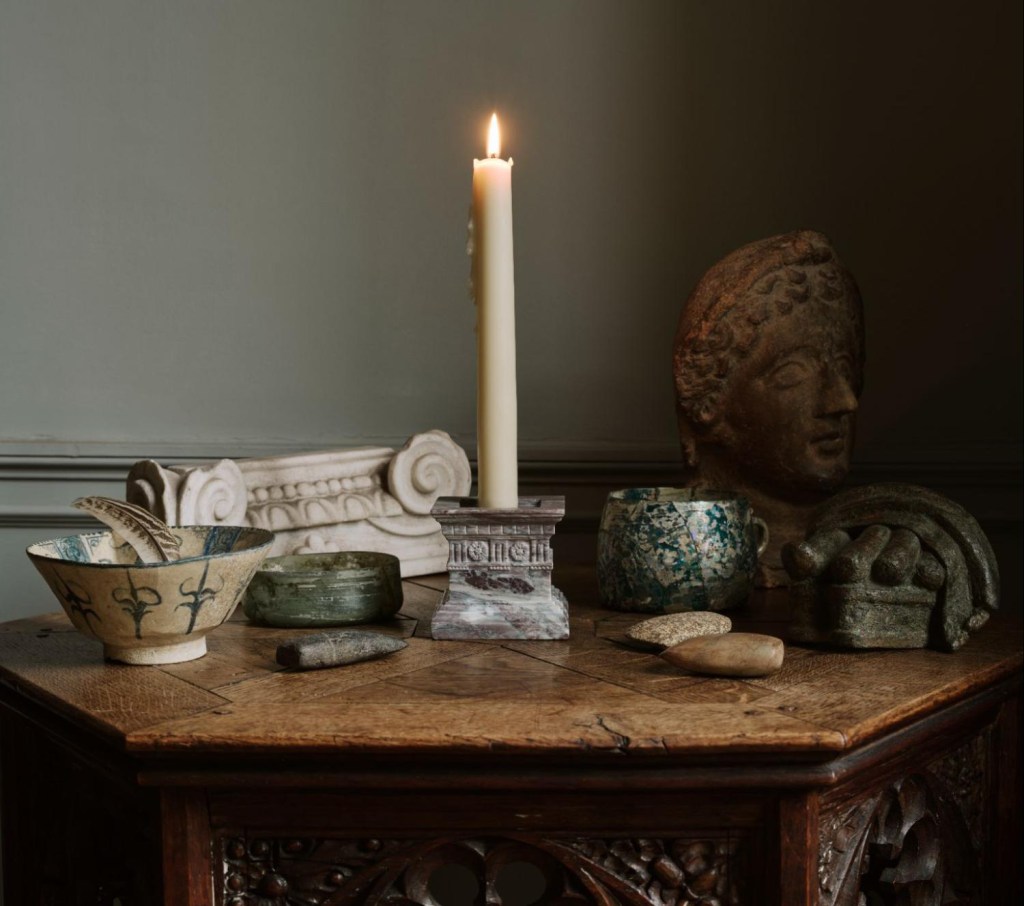 Jamb’s new Scipio candleholder mixes English and classical influences. Photograph: Christopher Horwood