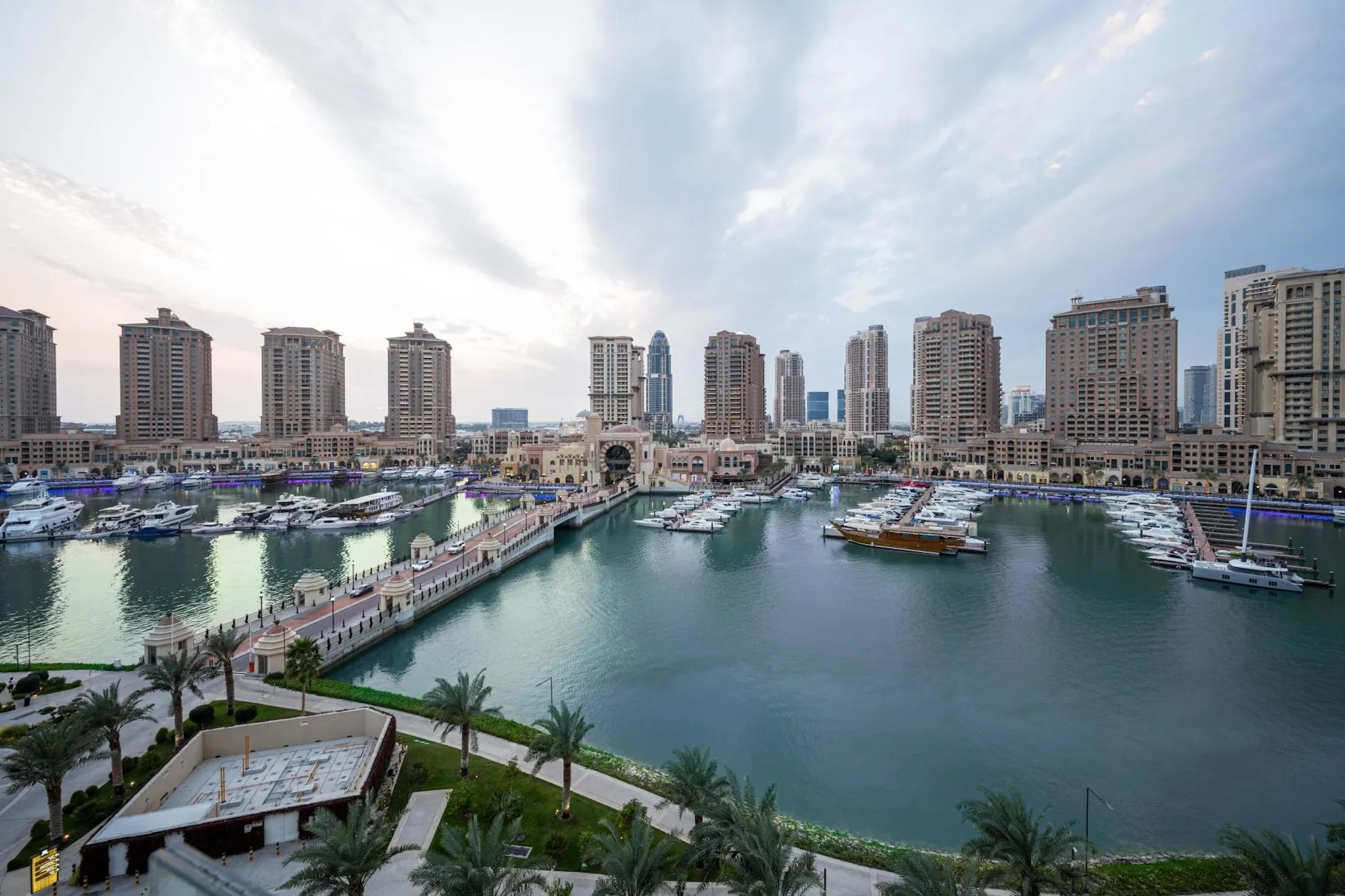 harbor and skyline views from the St. Regis in Doha, Qatar
