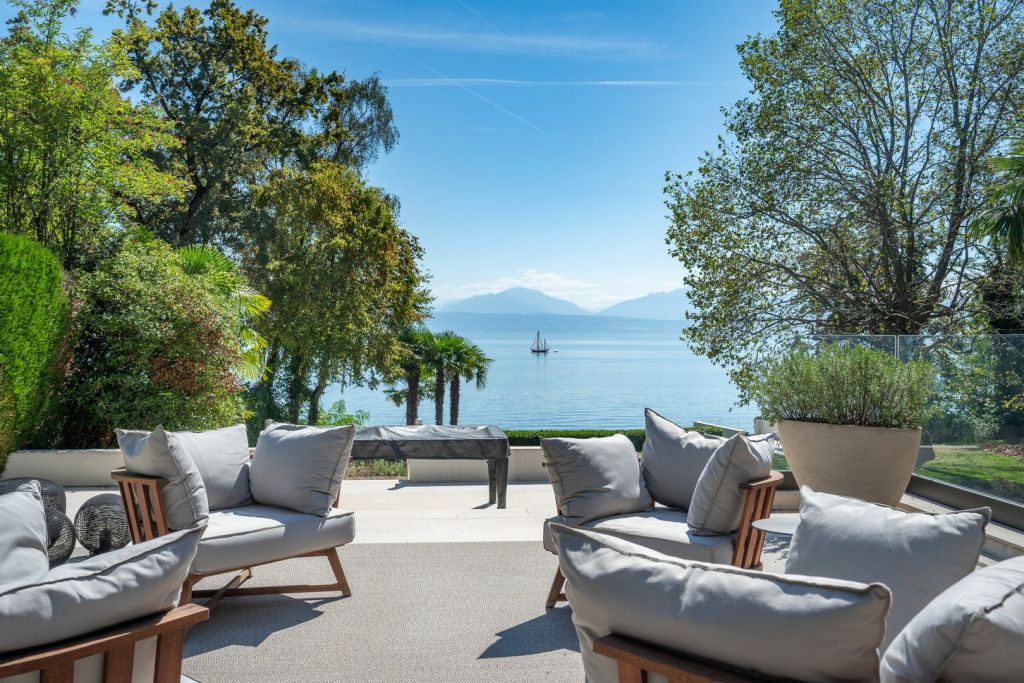 terrace with h2o and upland views