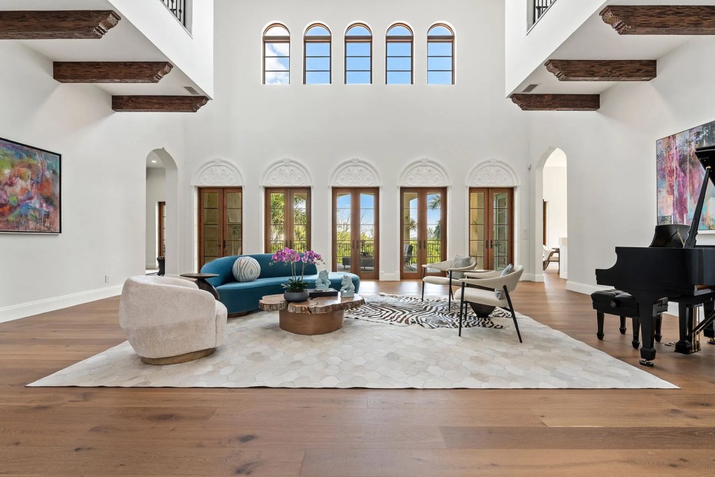 entryway sitting country with precocious ceilings and piano