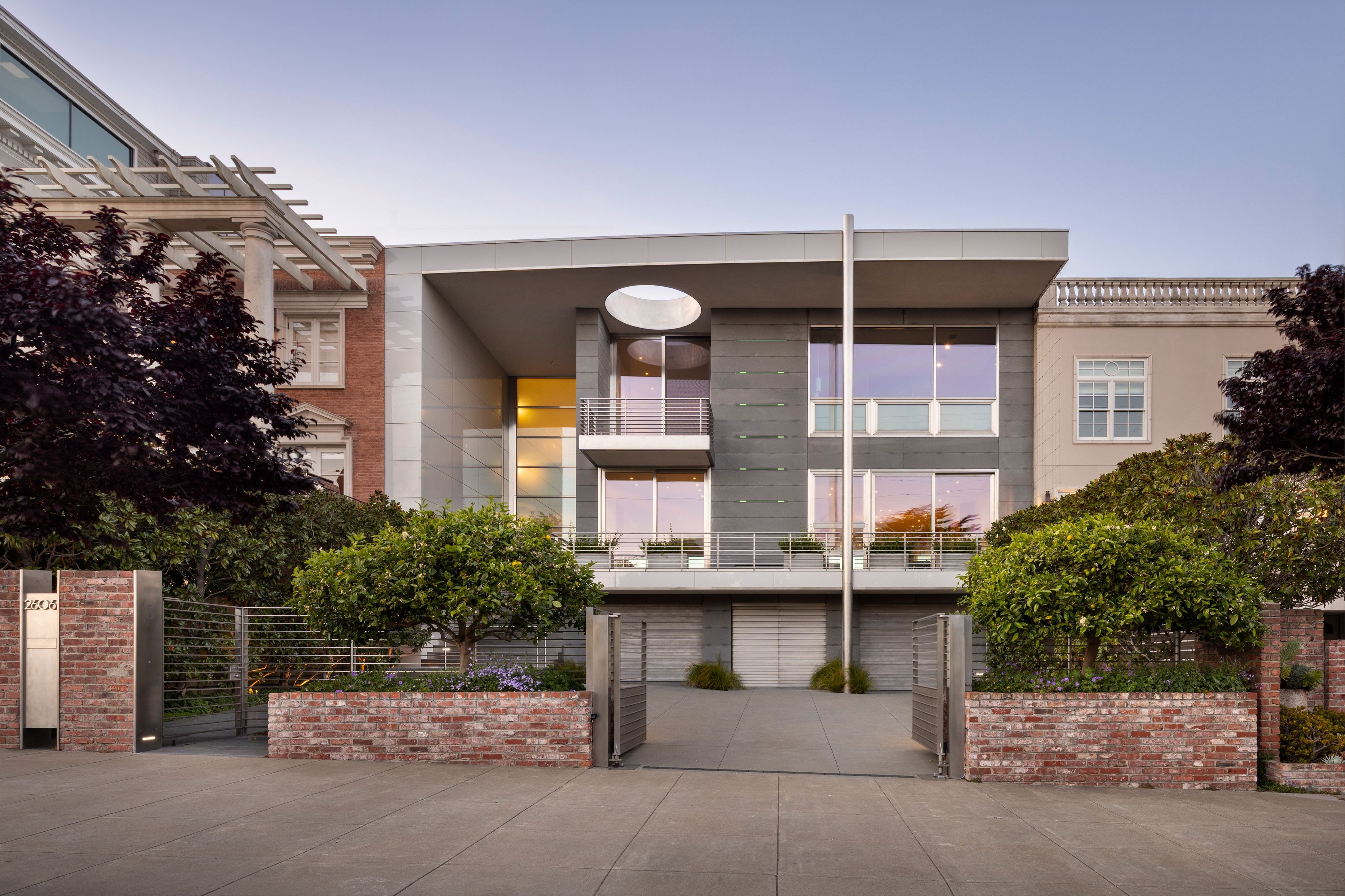 exterior of modernist home