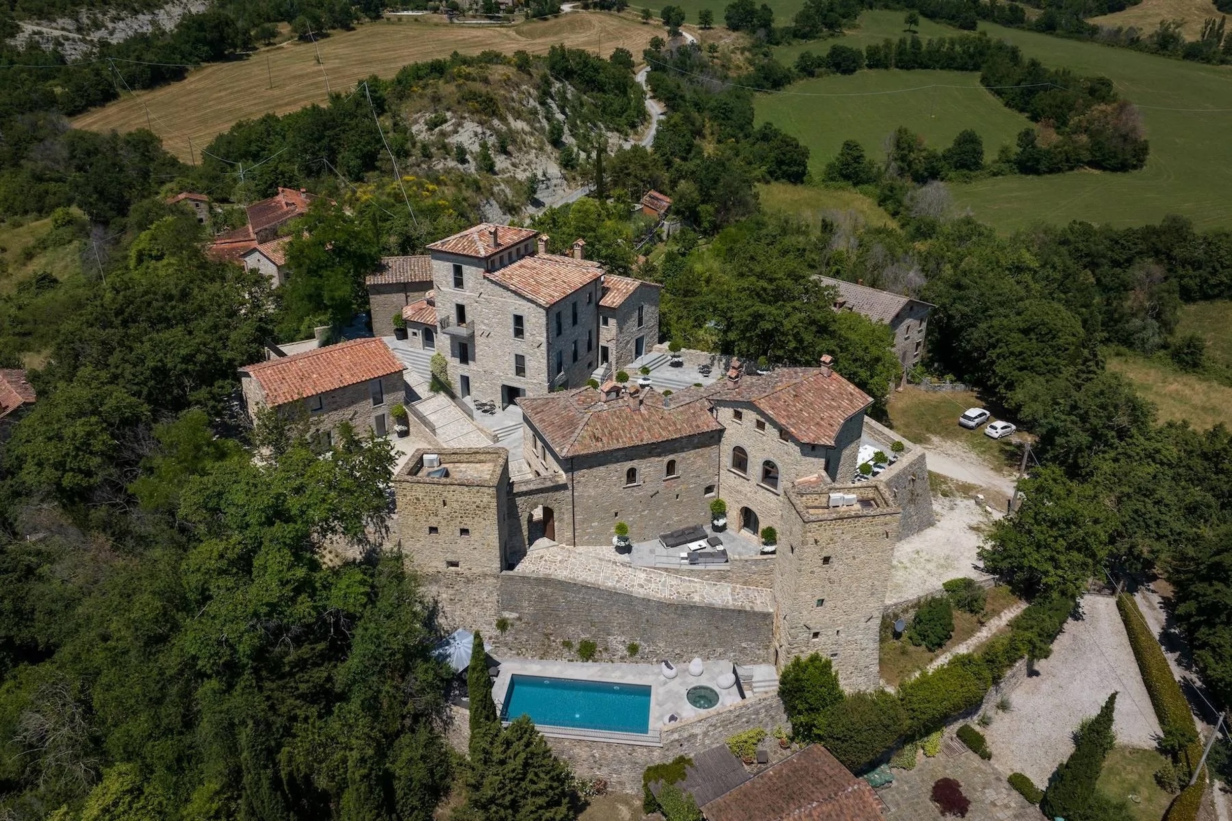 Medieval castle in Tuscan countryside 