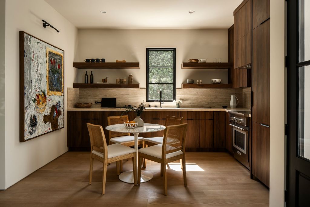 guest home kitchen with dining space