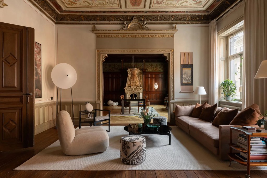 Living room in an elegant home in Stockholm, Sweden