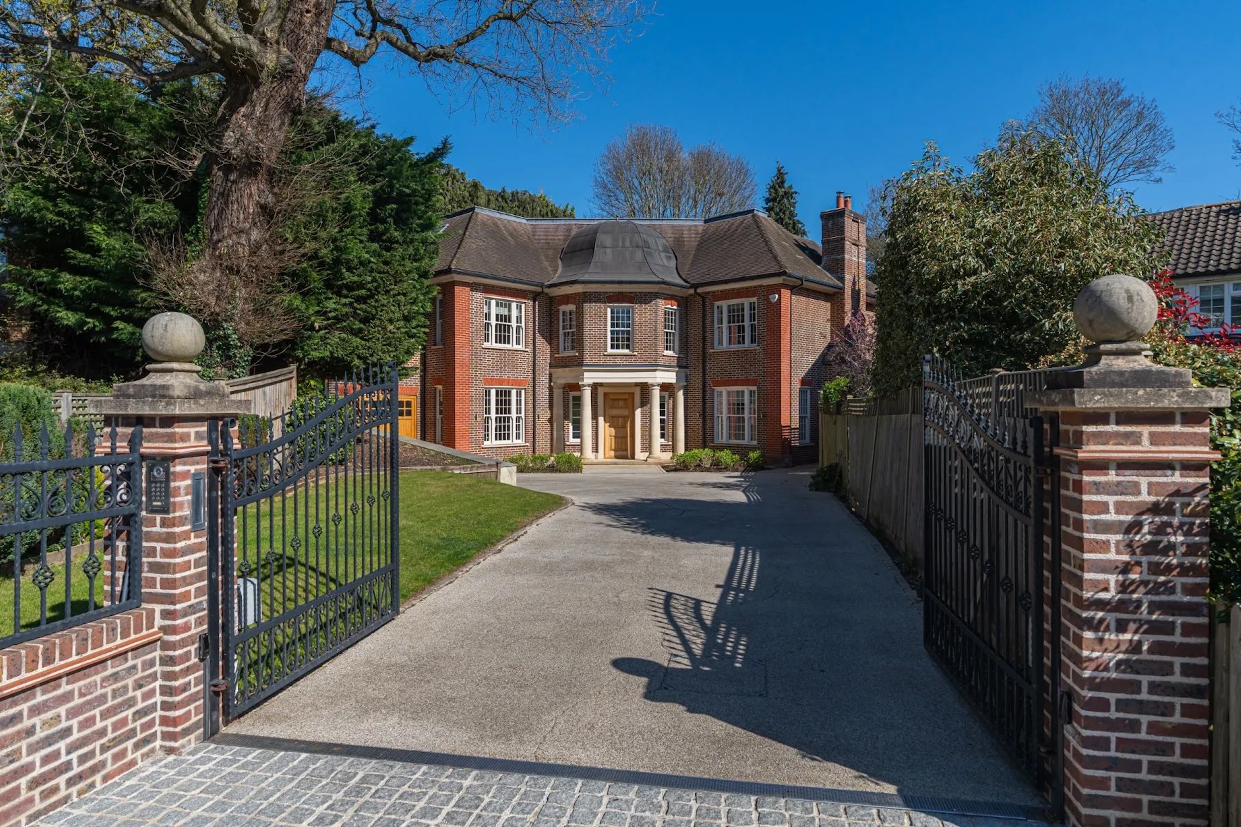 gated brick residence in Wimbledon