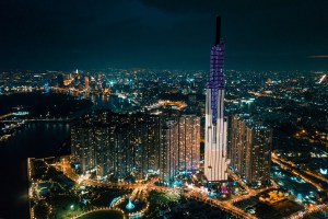Night skyline of Ho Chi Minh City, Vietnam