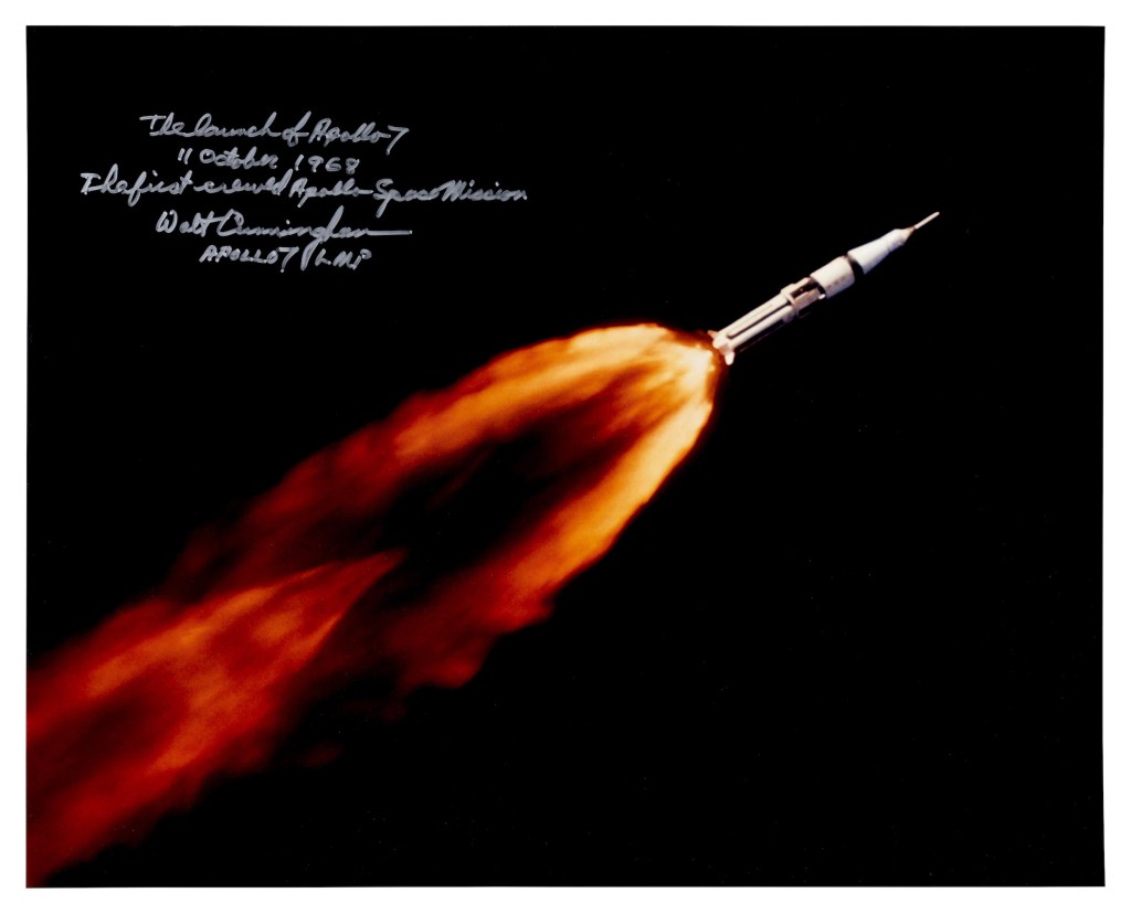 color photo of Apollo 7 liftoff in the Sotheby's New York Geek Week Collection