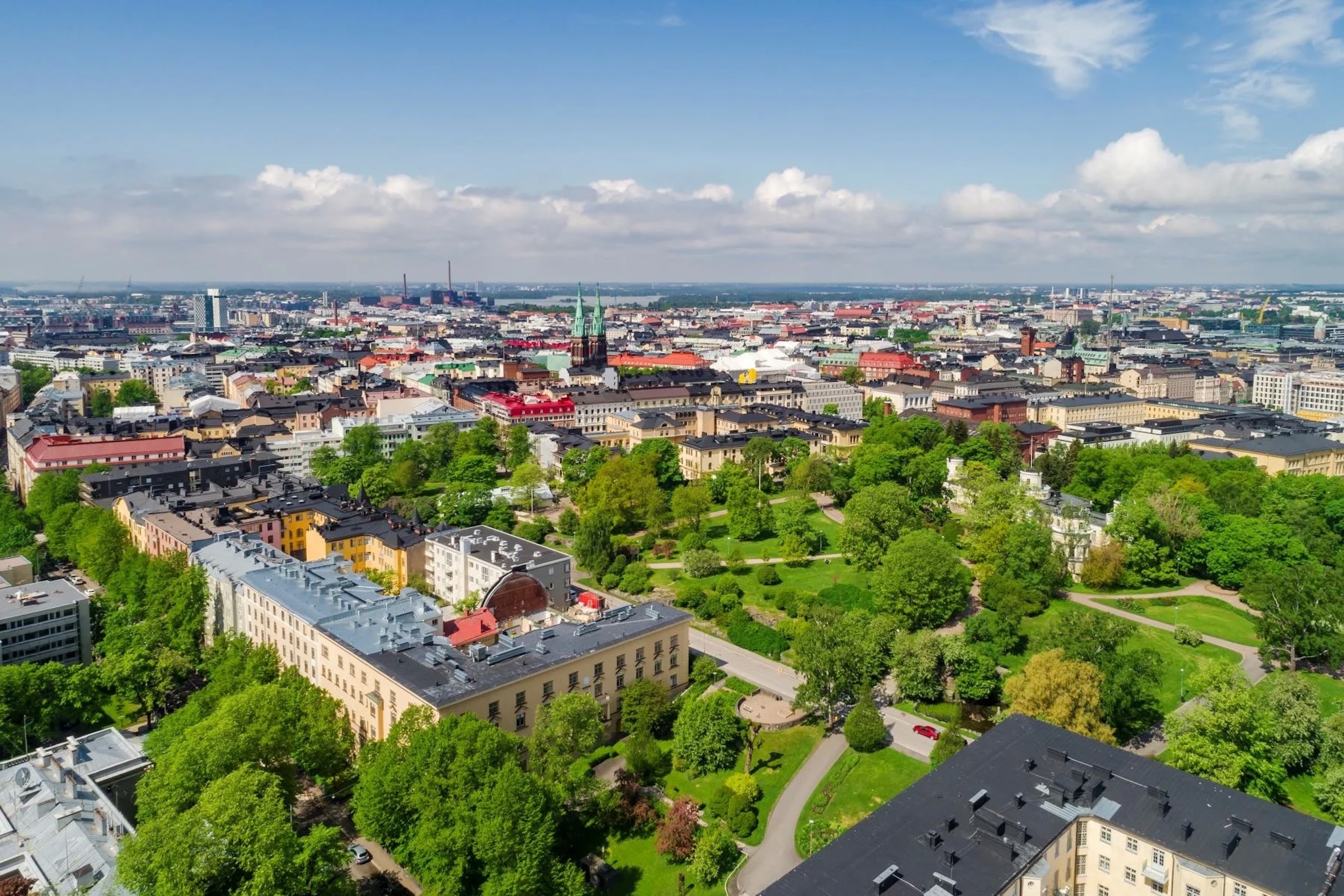 aerial view of Helsinki, Finland