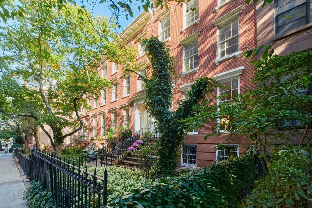 exterior of New York red brick townhome used as a filming location in West Chelsea