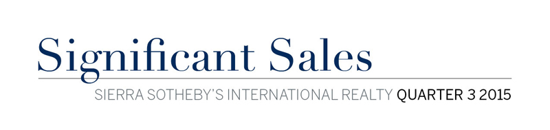 3rd Quarter 2015 Significant Sales