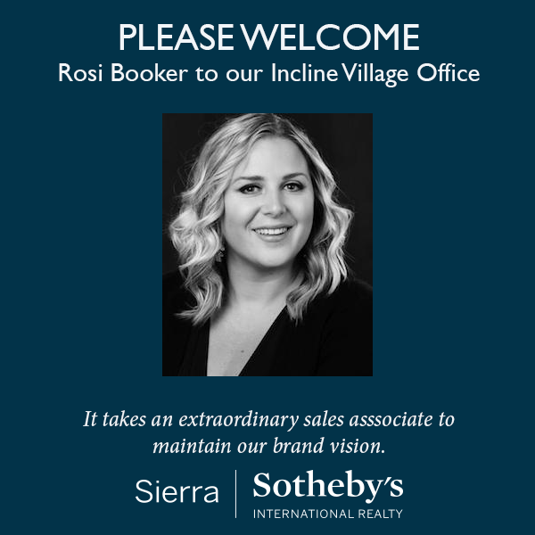 Sierra Sotheby’s Welcomes Rosi Booker to the Incline Village Office