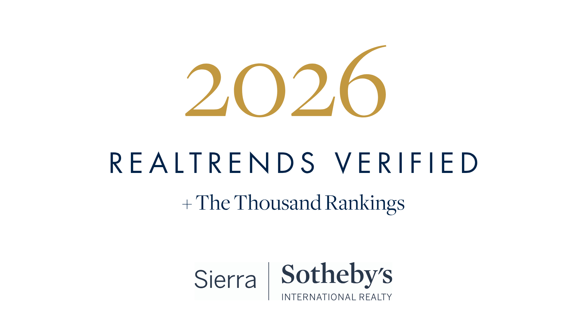 Sierra Sotheby’s International Realty Recognized on 2026 RealTrends Verified + The Thousand Rankings