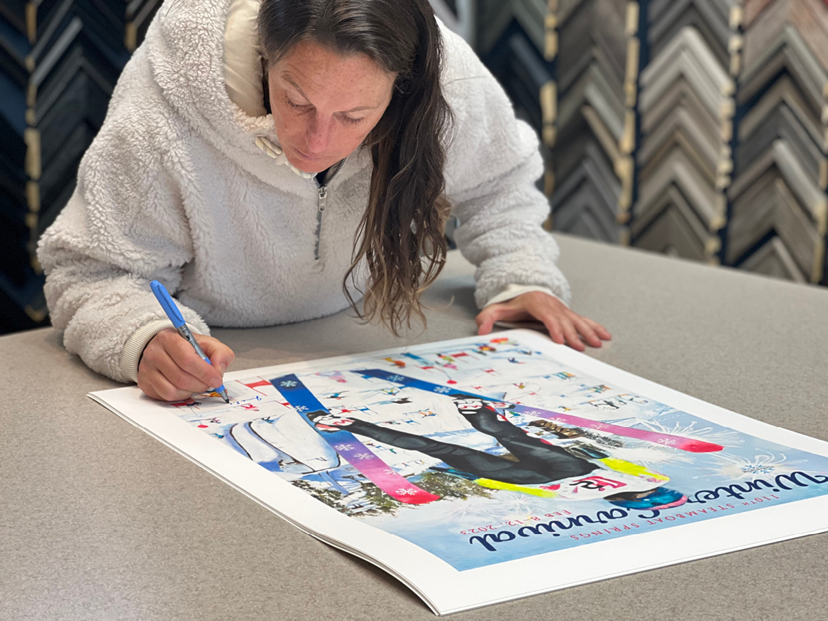 Art In Motion – Steamboat-based oil painter Joanne Orce captures the beauty of athletic movement in this year’s Winter Carnival poster.